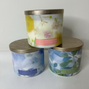 Bath & Body Works Floral Flower Child 3-wick Candles 14.5oz Lot Of 3